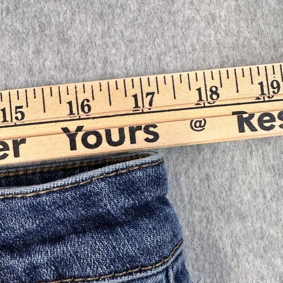 Kut From The Cloth Distressed Jeans Womens 12 Blue Medium Wash Raw Hem Mid Rise - Picture 8 of 11